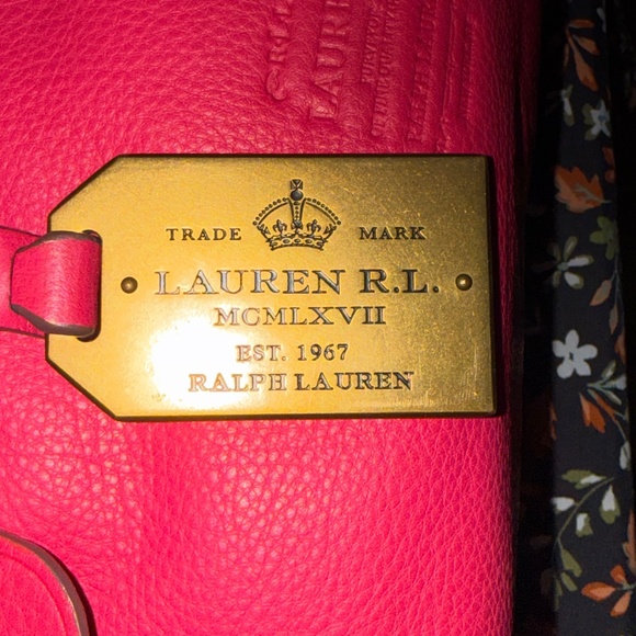 Lauren by Ralph Lauren Fuschia Pink Leather Satchel RARE HTF - Picture 9 of 16